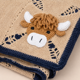 Highland Cow Baby Blanket Crochet Kit