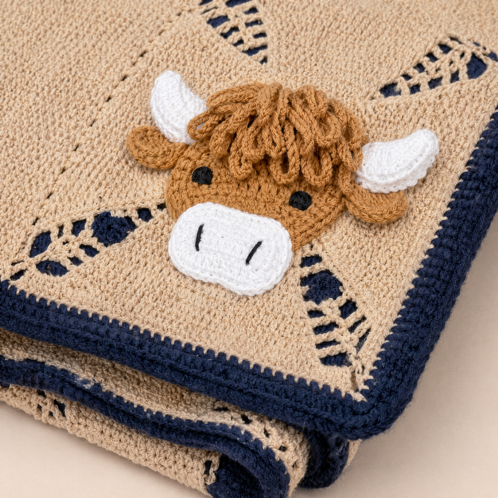 Highland Cow Baby Blanket Crochet Kit